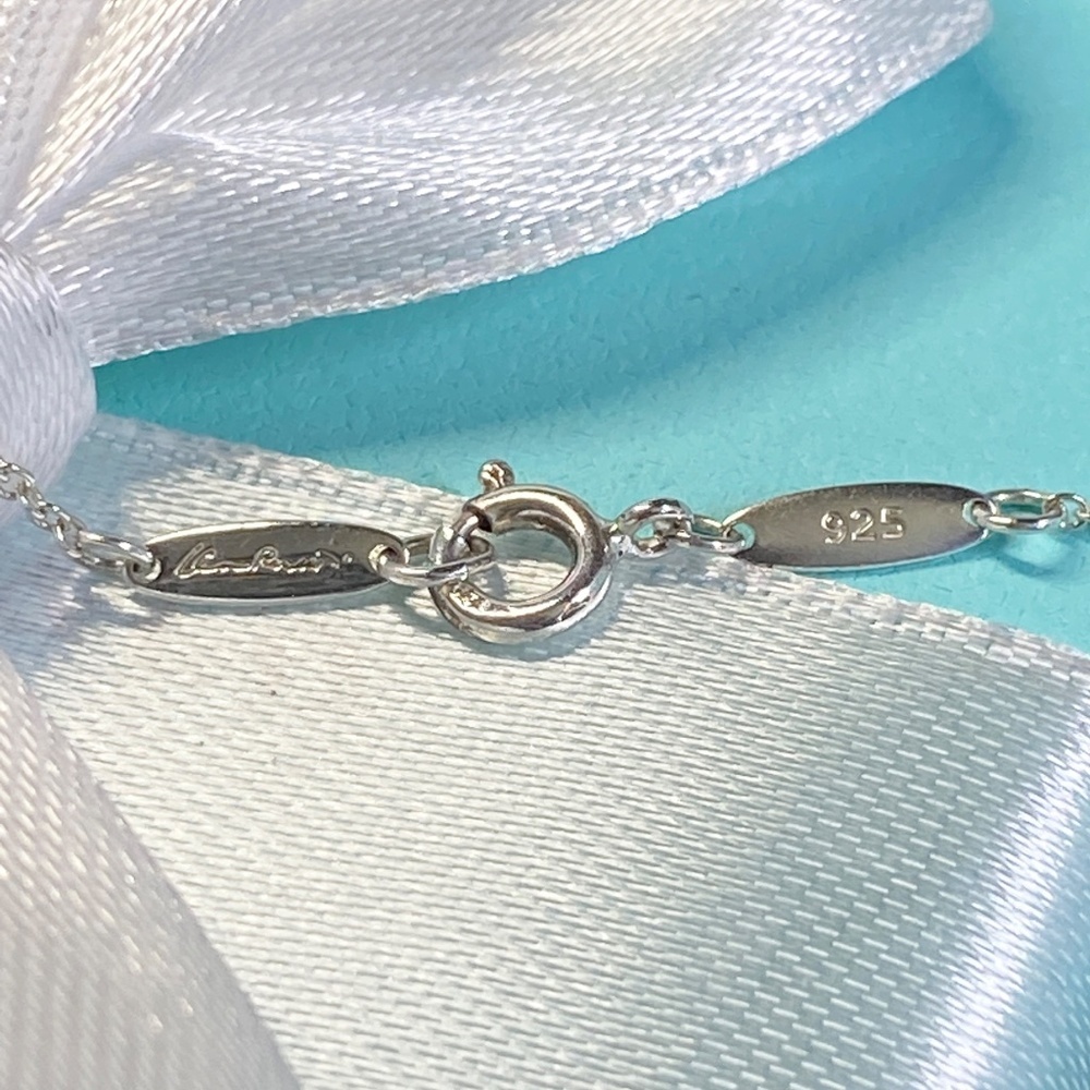 Tiffany & Co Elsa Peretti open heart necklace 16mm Silver 16” with Box - Picture 5 of 7
